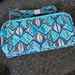 Vera Bradley "Go Fish" Quilted Pattern Blue and White Crossbody Bag - NWT